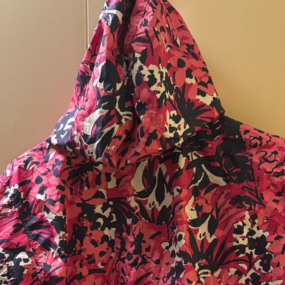 Columbia Kids Reversible Windbreaker Jacket Pink Floral Print XL 18/20 - Picture 7 of 8